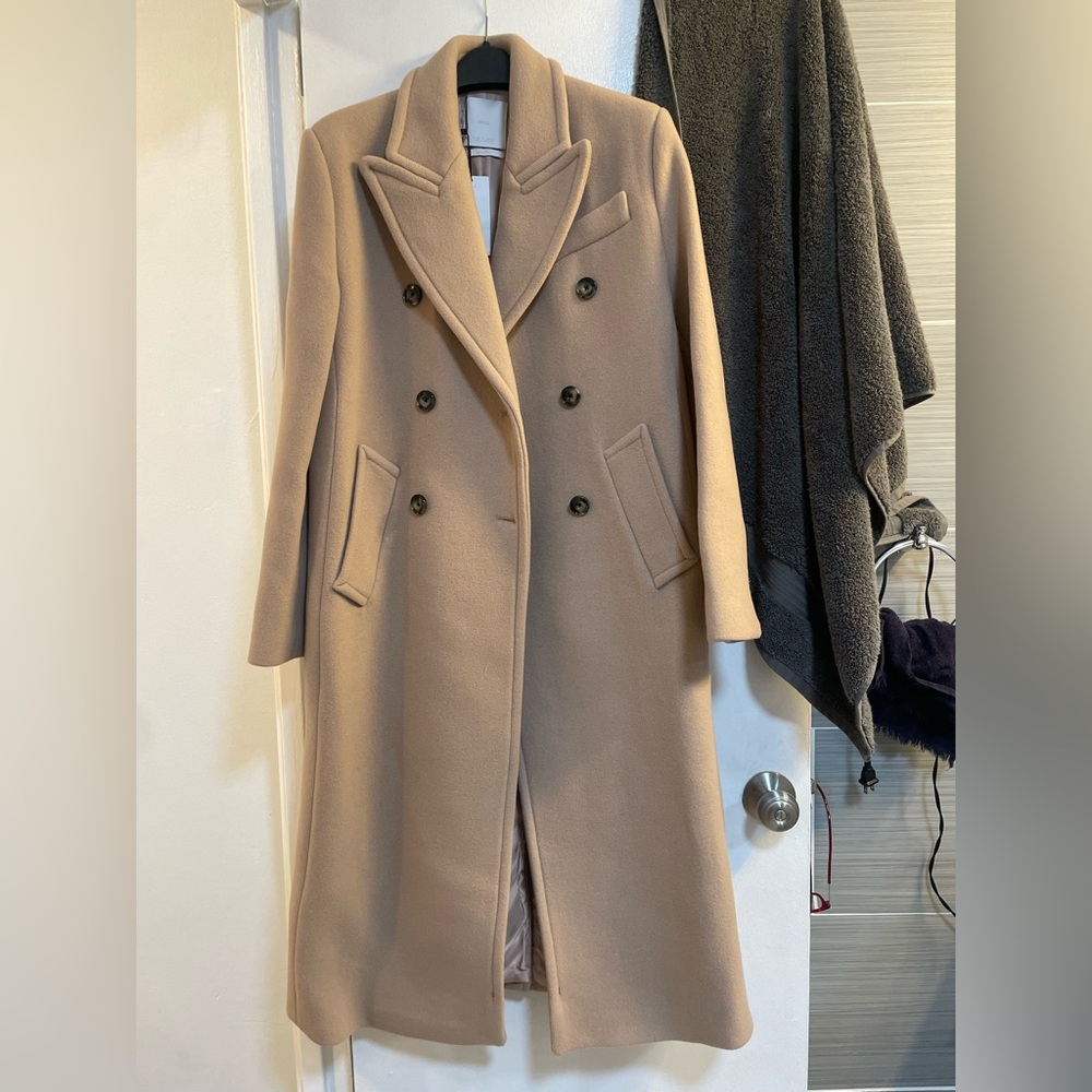 Gorgeous Mango Classic Tan Italian wool coat
